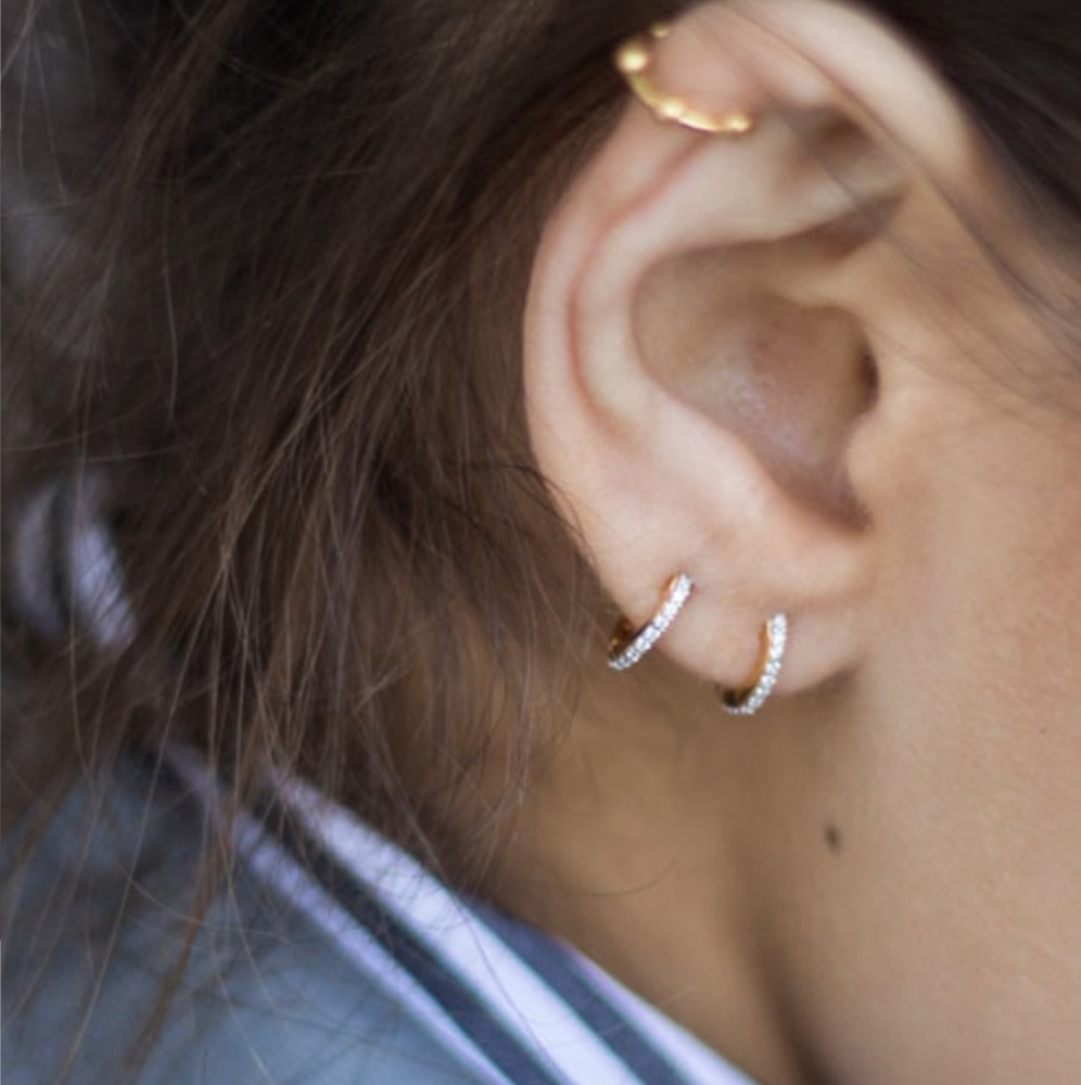 Missoma gold pave huggie earrings